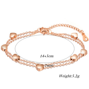 Bracelet en acier inoxydable en forme de cœur, chaîne à maillons de 7 mm, bijoux cadeau pour femmes, bracelets à breloques tendance - Product Image 5