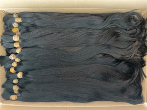 Venta al por mayor 100% extensiones de cabello Virgen sin procesar cabello humano chino crudo de onda recta sedosa a granel de un donante - Product Image 3