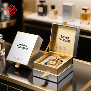 Baoren argent gris or personnalisé couleur taille forme autres boîtes en carton magnétiques cosmétiques emballage cadeaux boîtes en papier pour parfum - Product Image 1