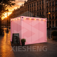 Tienda Contenedor Desmontable de Paquete Plano, Kiosco Prefabricado Modular de Fácil Montaje, Caseta Comercial Portátil de 10ft 20ft para Playa y Jardín