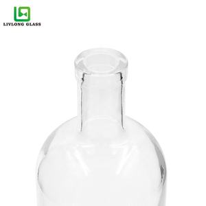 Bouteille <span class=keywords><strong>de</strong></span> vin vodka en verre transparent, avec couvercle en liège en bois polymère, rond, <span class=keywords><strong>de</strong></span> <span class=keywords><strong>base</strong></span> lourde, emballage <span class=keywords><strong>de</strong></span> boissons, vente en gros, 750ml - Product Image 4