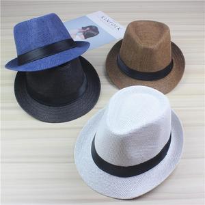 Sombrero Fedora de Paja de Poliéster Tejido con Protección Solar, Modelo HT-2145, Versión Más Vendida, Acepta Logotipo Personalizado - Product Image 1