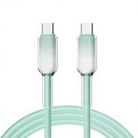 Câble de charge rapide PD 65W à prix d'usine, câble de charge en nylon avec coque en cristal pour iPhone 1m