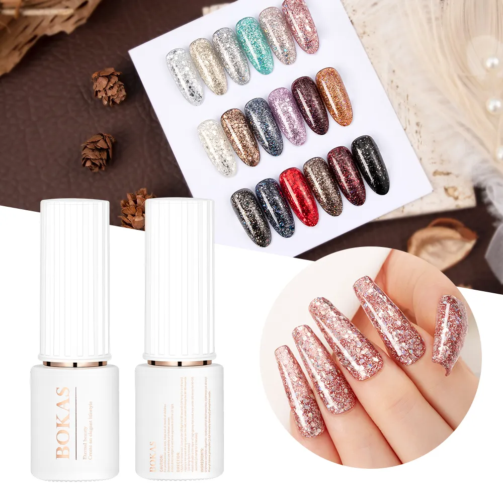 New Glitter Color Diamond Reflective Gel Flash Disco Gel Nail Polish Semi Permanent Enamel Gel Polish