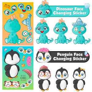 Cute Little Animal Puzzle Stickers Cartoon Stickers Children's Creative Animal Puzzle DIY Stickers - Product Image 4