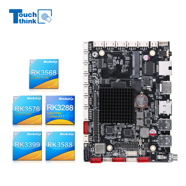 RK3588 /3568 Android 12 Motherboard 8K Video 6Tops NPU AI Edge Computing Board with LVDS EDP HD Cable for Digital Signage Kiosk
