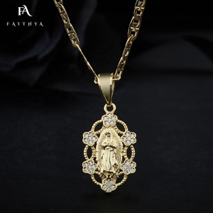 FP1050-Accesorios <span class=keywords><strong>De</strong></span> joyerí<span class=keywords><strong>a</strong></span> <span class=keywords><strong>De</strong></span> aleación <span class=keywords><strong>De</strong></span> cobre personalizados, moissanita rellena <span class=keywords><strong>De</strong></span> oro, Virgen <span class=keywords><strong>De</strong></span> Guadalupe, COLLAR COLGANTE - Product Image 2