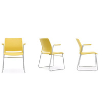 Chaise de formation empilable au design moderne avec accoudoir pour l'école et la conférence