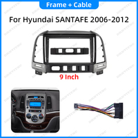 Marco embellecedor de panel para reproductor de DVD de coche 2Din, cubierta de estéreo, fascias de audio, compatible con Hyundai Santa Fe, accesorios automotrices, conector de cable