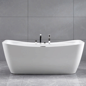 Baignoire autoportante en résine élégante, baignoire traditionnelle avec drain et service en ligne pour les salles de bain de villas et d'hôtels - Product Image 4