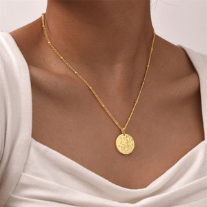 Collar con Colgante de Monedas Redondas con los 12 Signos del Zodiaco, en Relieve, de Moda, INS - Product Image 4