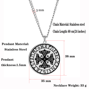 Collar con Colgante de Acero Inoxidable con el Martillo de Thor Mjolnir Vikingo, 4 Runas y 4 Runas <span class=keywords><strong>Algiz</strong></span>, Protección de Todos los Lados del Mundo - Product Image 5