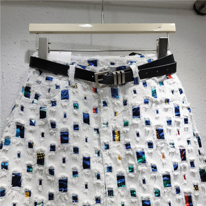 กระโปรงสั้นผ้ายีนส์ของผู้หญิงทรงเอไลน์ใหม่ - Product Image 4