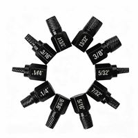 Set 10 Buah Ekstraktor Sekrup Rusak Ukuran Kecil untuk Melepas Sekrup dan Mur yang Rusak Alat Pelepas Baut Hex Imperial