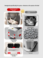 Cage de transport légère de qualité aéronautique pour chats et petits/moyens chiens – Cage de voyage portable pour la randonnée, capsule spatiale grand espace, homologuée