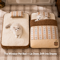 Couverture-lit en peluche pour animaux de compagnie, pour chiens et chats de petite et moyenne taille, coussin amovible, literie confortable pour l'hiver