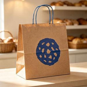 Bolsas de Papel Kraft de Lujo Grandes, Ecológicas, Reutilizables y Reciclables, Impresas Personalizadas, con Asa, Logotipo Personalizado, Buena Calidad - Product Image 1