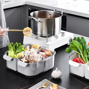 Panier de rangement transparent pour légumes de cuisine, en PET/PP, avec compartiments, compatible lave-vaisselle, pour fruits et légumes - Product Image 2