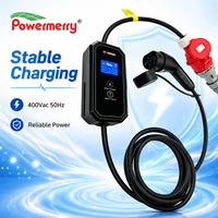 Chargeur EV portable 11 kW 16 A Type 2 triphasé 400 Vca 50 Hz IP67 avec câble de 5 m pour applications de charge domestique et de garage en Europe