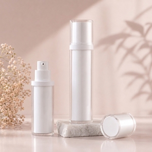 Flacon pompe sans air de luxe personnalisé, contenant cosmétique transparent haut de gamme pour sérum, lotion, soins de la peau, <span class=keywords><strong>spa</strong></span>, marque de beauté, OEM, ODM, emballage de marque - Product Image 4