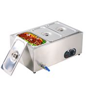 Chauffe-aliments électrique commercial en acier inoxydable 110V Bain Marie avec mode d'économie d'énergie Capacité de 150L pour buffet restauration