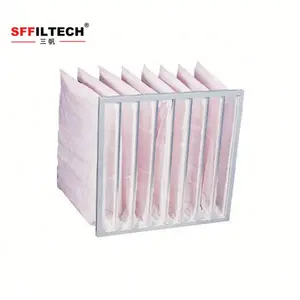 Endüstriyel toz 595x595x600mm G4 F5 F6 F7 F8 sentetik elyaf çanta hava filtresi cep filtresi çin