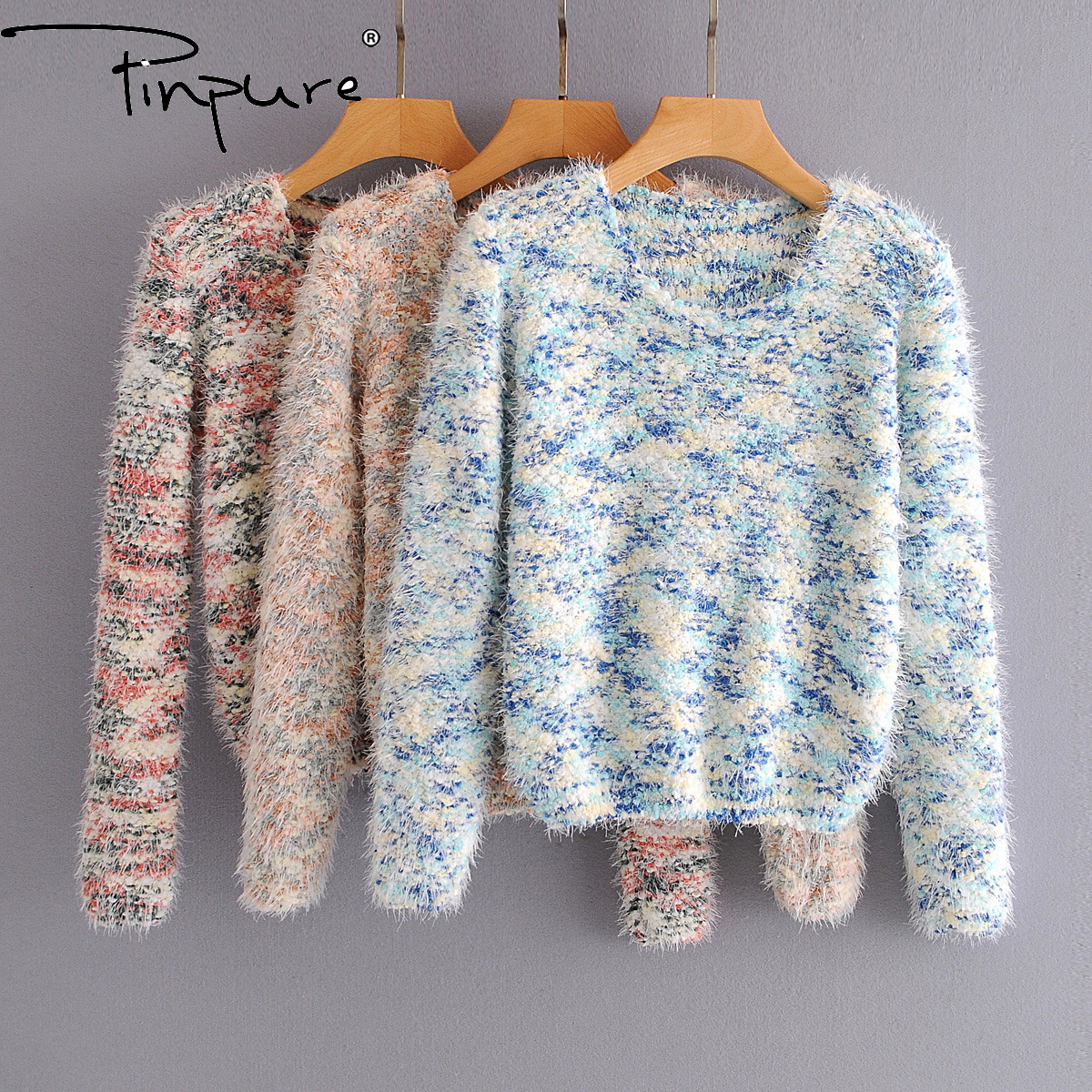 Новинка 2020, Зимний пуловер R50978S, Повседневные вязаные женские свитера, Женская Модная трикотажная одежда с длинным рукавом, женский свитер