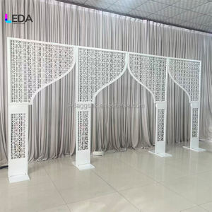 Modern Vintage Carved Pattern Arch Door Detachable White Iron Wedding <b>Backdrop</b> Decoration New Arrival - Product Image 3