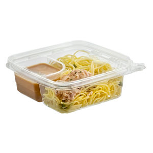 Confiable Marca de Taiwán Material PET 21 OZ Desechable Contenedor de alimentos cuadrado de 2 compartimentos Tamper evidente y reciclable - Product Image 3