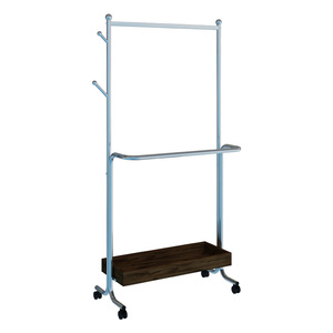 <b>Clothes</b> <b>Rack</b> Stainless Steel Silver Color Portable Standing Type Coat And Cap Organizer For Living Room Bedroom Use - Product Image 5