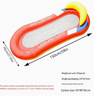 Hamac gonflable en maille PVC pliable, flotteur de piscine multicolore conçu pour adultes avec une charge maximale inférieure à 100 kg