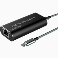 Telefon, Tablet, Dizüstü Bilgisayar için PoE Destekli USB C - Ethernet Ağ Adaptörü, Tip C Girişiyle Kablolu Bağlantı