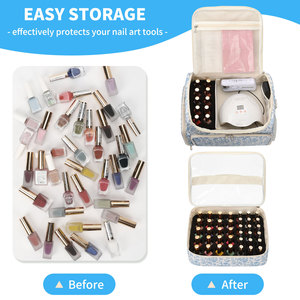 Organizzatore per Smalti Extra Large in Nylon con 2 Tasche Rimovibili, Capacità 86+ Flaconi, Leggero con Cerniera, per Lampada UV - Product Image 2