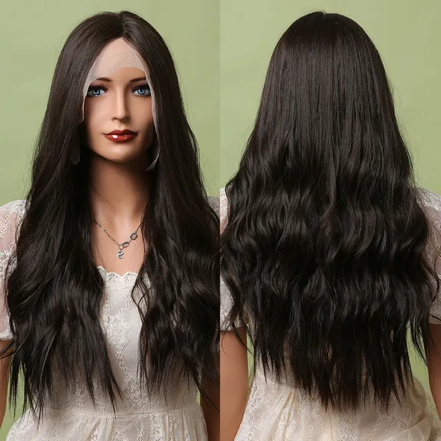 natural tangle free long wave lace front synthetic fiber wig ,Heat Resistant Synthetic Fibre futura synthetic wig