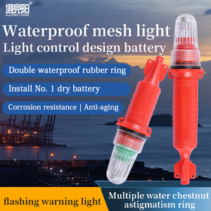 Luz LED para Redes de Pesca Marina, Lámpara de Señalización de Advertencia Tipo Torpedo Intermitente Roja y Verde con Control por Batería - Product Image 6