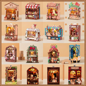 Hamaileon Miniature Shop Scene Aimant de réfrigérateur en bois - Aimants 3D DIY pour réfrigérateur, Aimants décoratifs mignons faits à la main, Souvenir, Décoration d'intérieur, Cadeau - Product Image 1