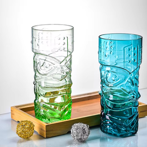Top Seller12oz Design populaire Style Tiki gobelet en relief ensemble de verres verre coloré fantôme tasse bière tasse verre - Product Image 3