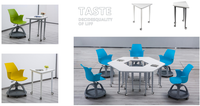 Ensemble de chaises de bureau DaKe Mobile en métal durable pour universités et salles de conférence - Chaises modernes empilables à hauteur réglable pour écoles