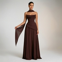 Nouvelle Robe de Soirée Longue Élégante pour Femme, Style Usine, Sans Bretelles, Coupe Ajustée, Sans Manches, Couleurs Variées, Robes de Cérémonie Formelles