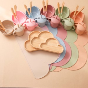 PGJ1201 캐릭터 실리콘 유아 식기세트 이유식기 접시 볼 스푼 포크 빨대컵 - Product Image 2