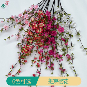 Fleurs artificielles de cerisier suspendues en soie, longueur 100 cm, couleurs mélangées, décorations de mariage - Product Image 5