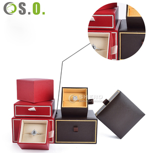Boîte à bijoux en cuir PU noir et rouge avec logo personnalisé pour colliers, bracelets, boucles d'oreilles et bagues – Vente en gros - Product Image 3