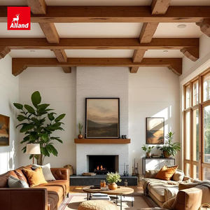 Poutres en <span class=keywords><strong>bois</strong></span> <span class=keywords><strong>imitation</strong></span> chêne blanc rustique en fibre de <span class=keywords><strong>bois</strong></span> Allandgroup pour le plafond du salon, designer pour propriétaires - Product Image 1