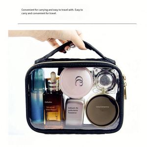 Clear PVC <b>Makeup</b> <b>Bag</b> with Handle Large Capacity Travel Cosmetic Pouch - Product Image 4