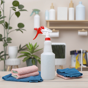 1000ml esvaziam a garrafa cilíndrica do pulverizador 32 oz do pulverizador do disparador do plástico D do PE com pulverizador vermelho e branco ou azul e branco do disparador - Product Image 2