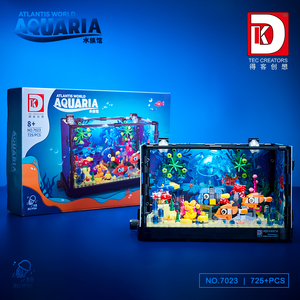Sea World Baustein Set <span class=keywords><strong>Clown</strong></span> Fish coral Wasser pflanzen Quallen Aquarium Modell Aquatic ökologische Ziegel Spielzeug - Product Image 6