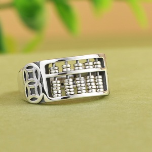 Anillo Unisex de Plata S925 Golden Deer King, Diseño Retro de Ábaco Ruyi, Joyería de Plata al por Mayor - Product Image 2