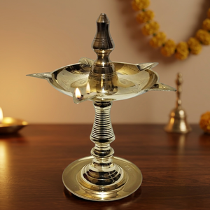 Meilleure vente lampe à huile Samai en laiton pur de style indien du sud lanterne Deepam pour les cérémonies spirituelles et les mariages religieux - Product Image 3
