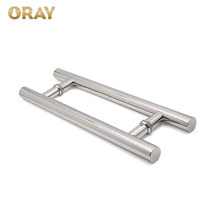 Manija tipo H de tamaño personalizado manija de puerta de vidrio de acero inoxidable de diseño moderno para interiores para puertas de ducha de oficinas de hoteles - Product Image 1