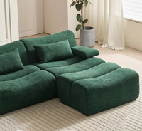 Canapé modulaire extra profond en velours côtelé avec mousse à mémoire de forme haute densité, pliable et facile à transporter